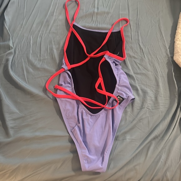 Purple and Pink One-Piece Swimsuit Jolyn Dayno 2 - Picture 2 of 2